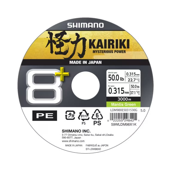 Shimano Kairiki 8+ Mantis Green 3000 m flätlina