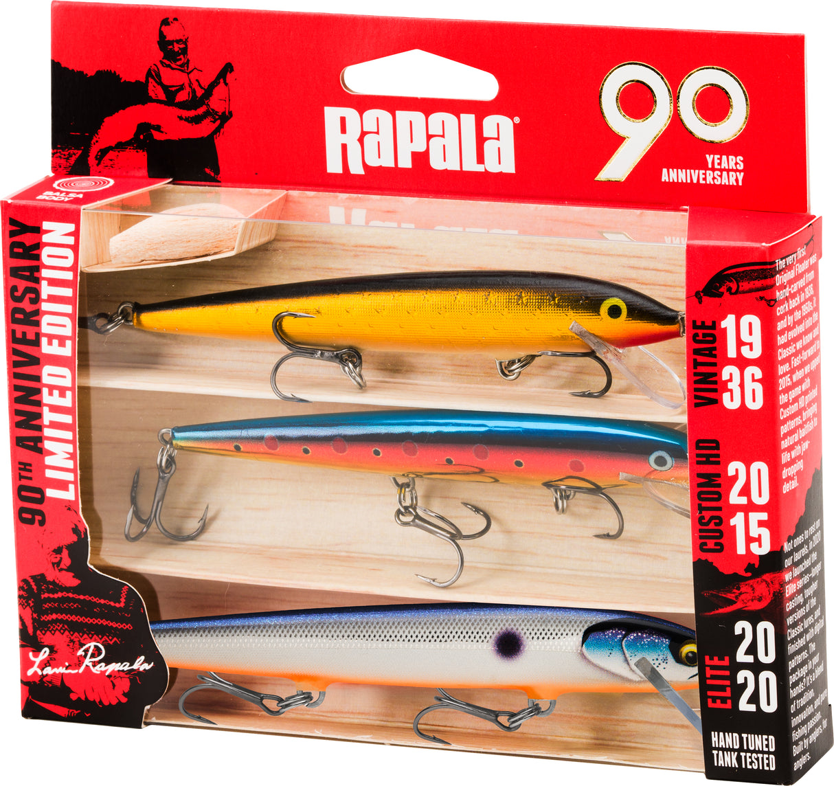 Rapala 90 år R90 Floater Big Naturistic wobblersortiment 3 st/pkt