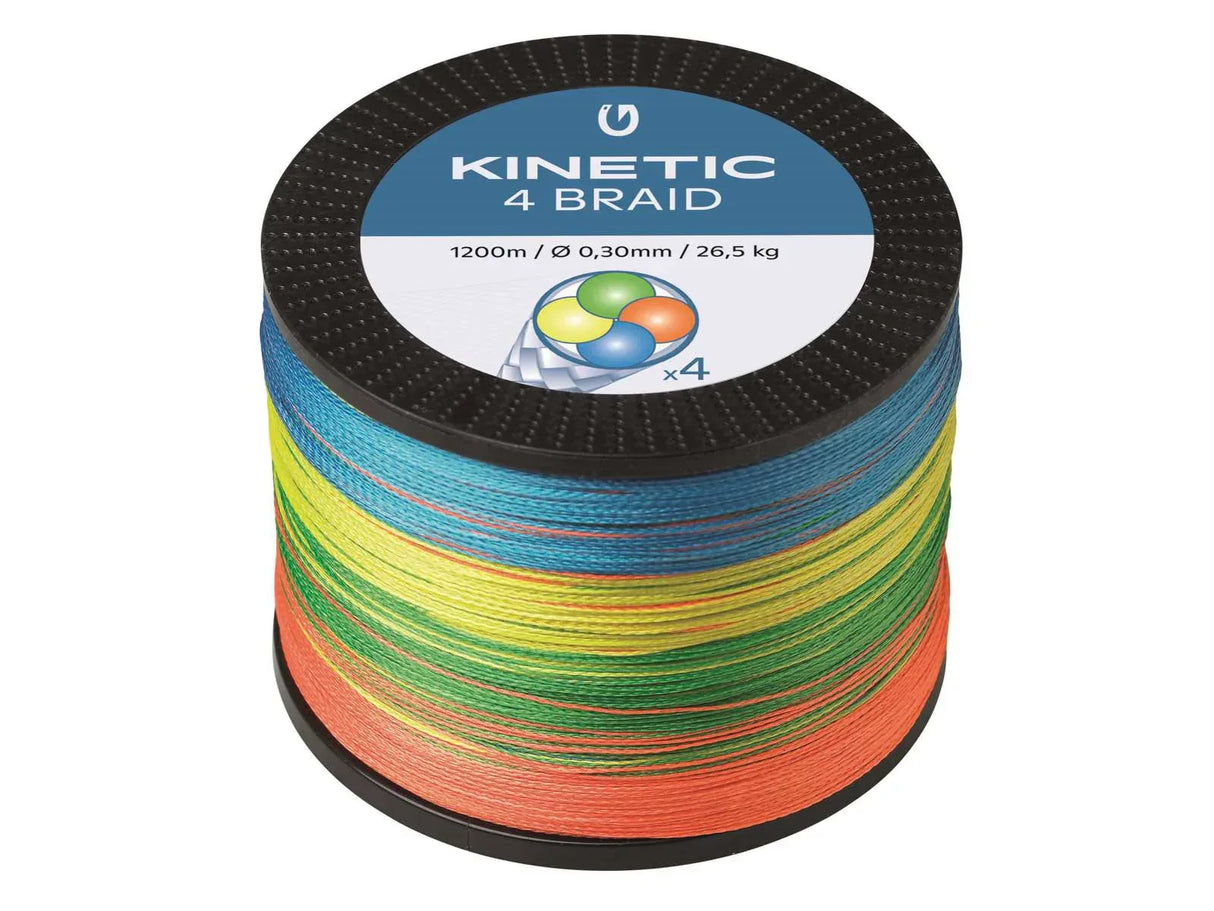 Kinetic 4 Braid Multicolor 1200 m kuitusiima - Happy Angler