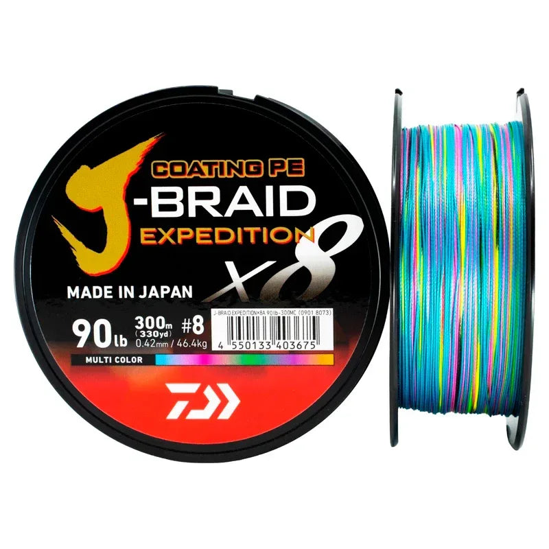 Daiwa J-Braid Expedition X8 Multicolor 500 m kuitusiima - Happy Angler