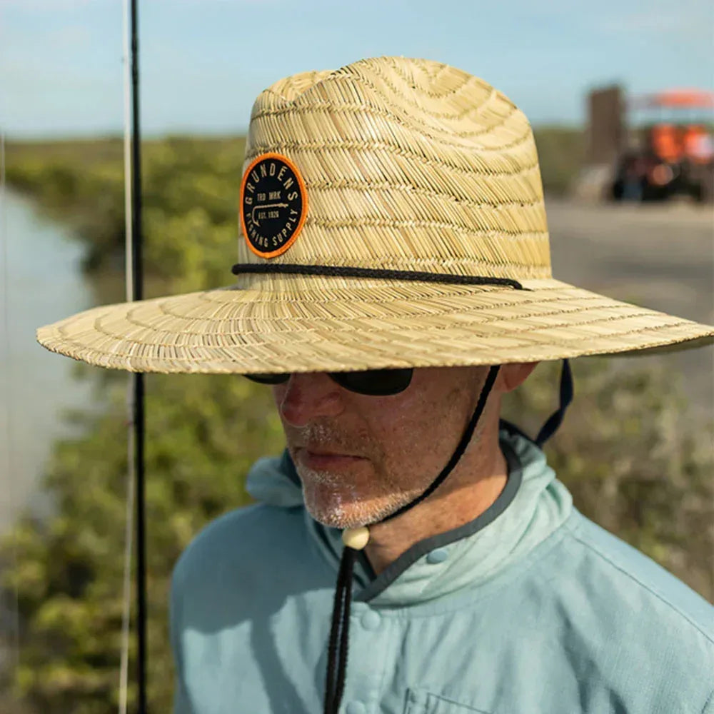 Grundens Waterman Straw Hat hellehattu - Happy Angler