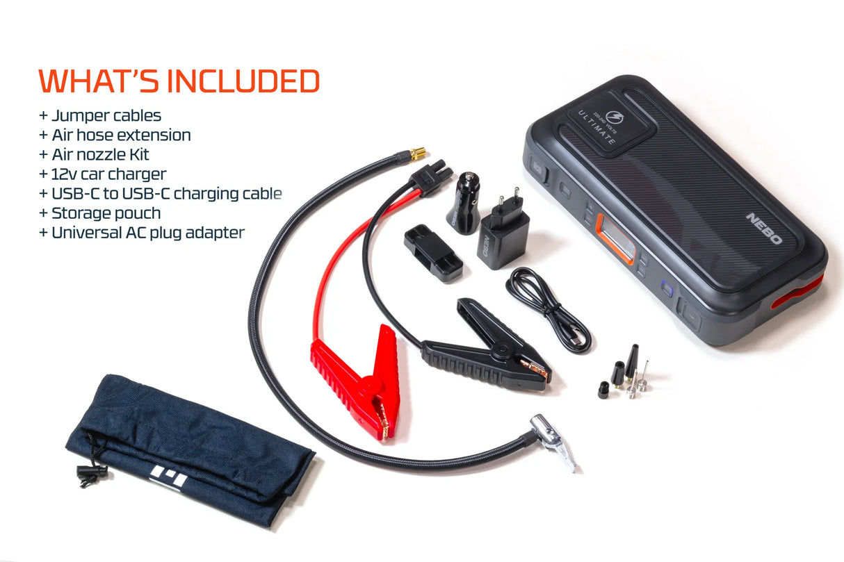 NEBO Ultima EU starthjälp + powerbank + kompressor