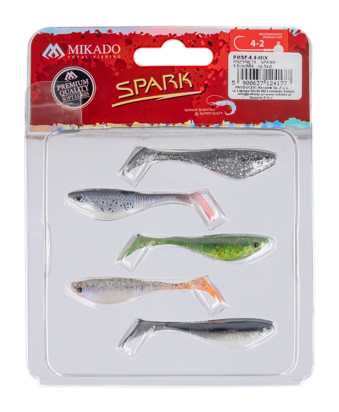 Mikado Spark 5,5 cm Mix jigg 5 st/pkt
