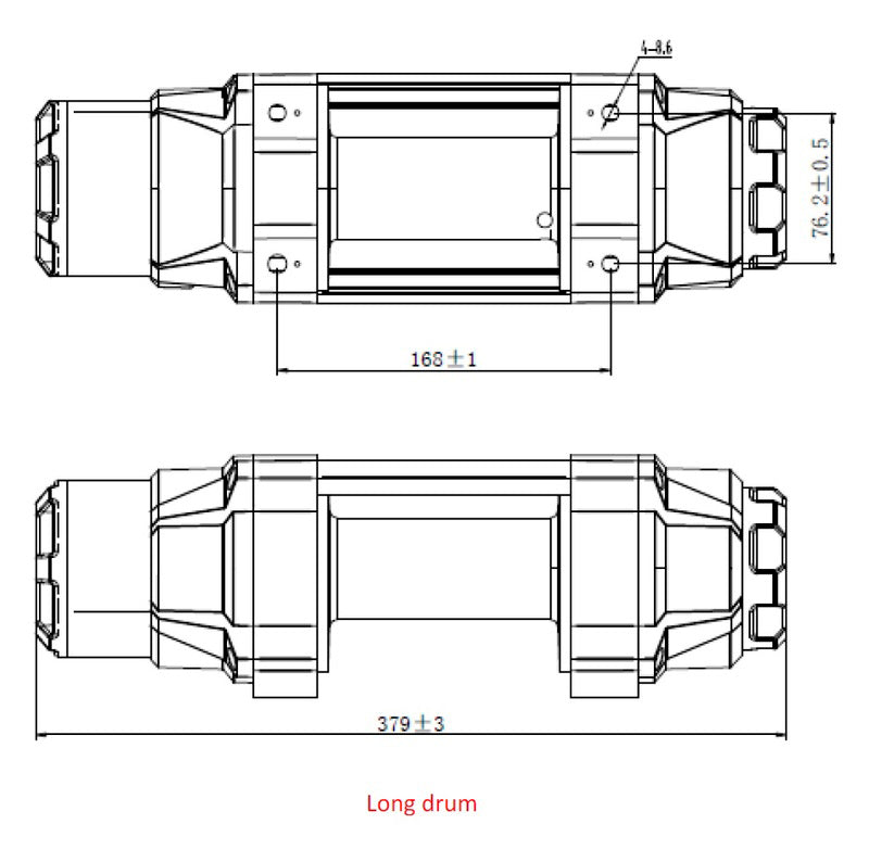 Bronco HDCS Heavy Duty Center Spool 4500 sähkövinssi kaukosäätimellä 2045 kg