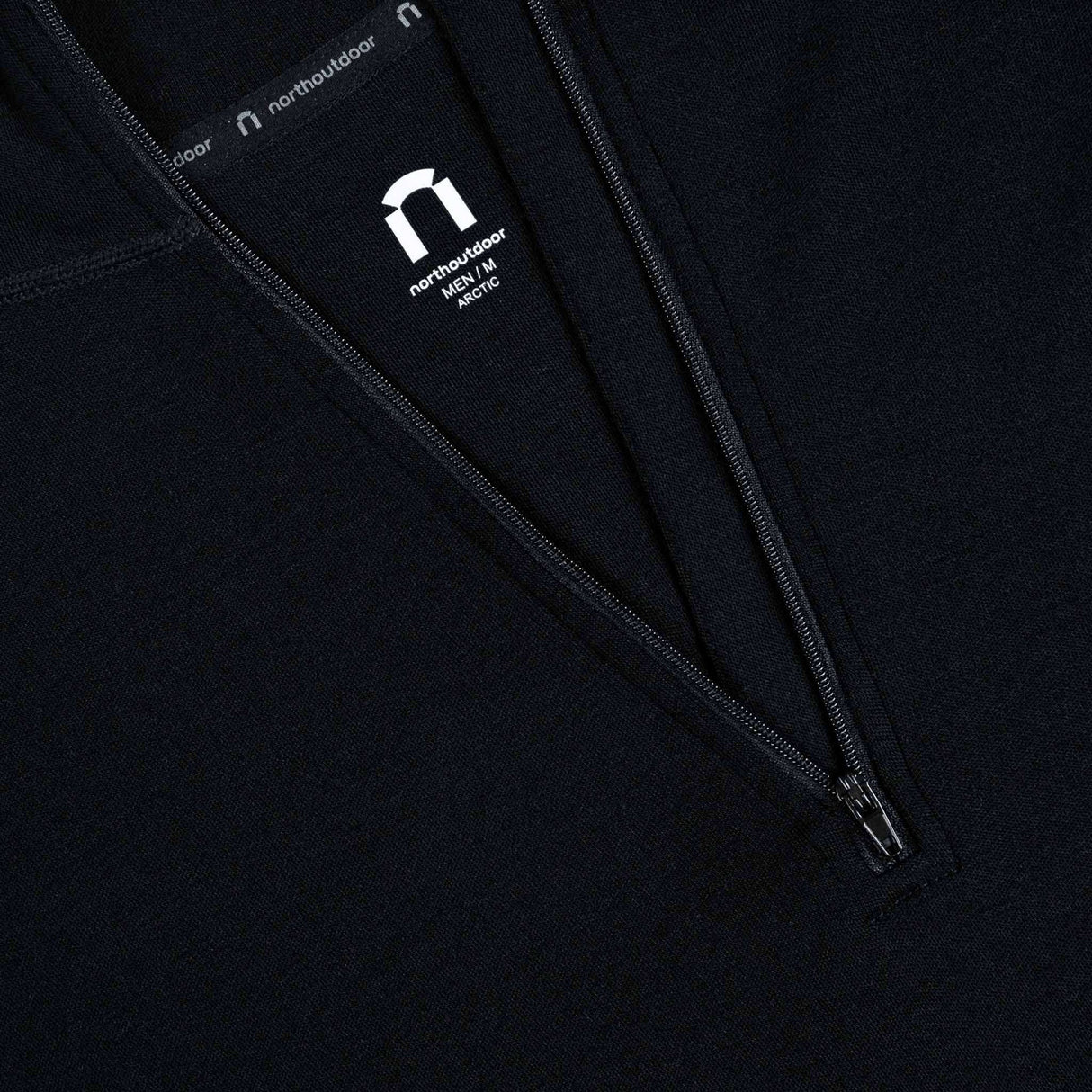 North Outdoor Arctic 260 merino polotröja med kort dragkedja