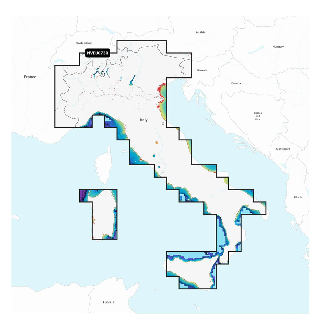 Garmin Navionics Vision+ NVEU073R Italien, sjöar och floder sjökort