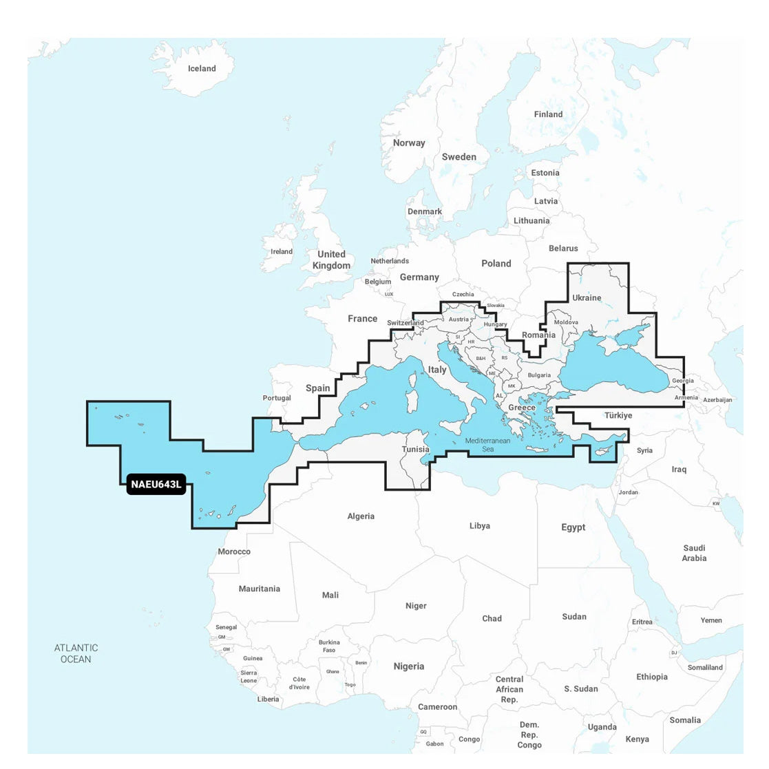 Navionics+ NAEU643L Välimeri ja Mustameri karttakortti