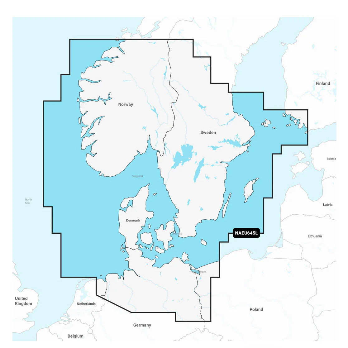 Navionics+ NAEU645L södra Skandinavien och norra Tyskland sjökort