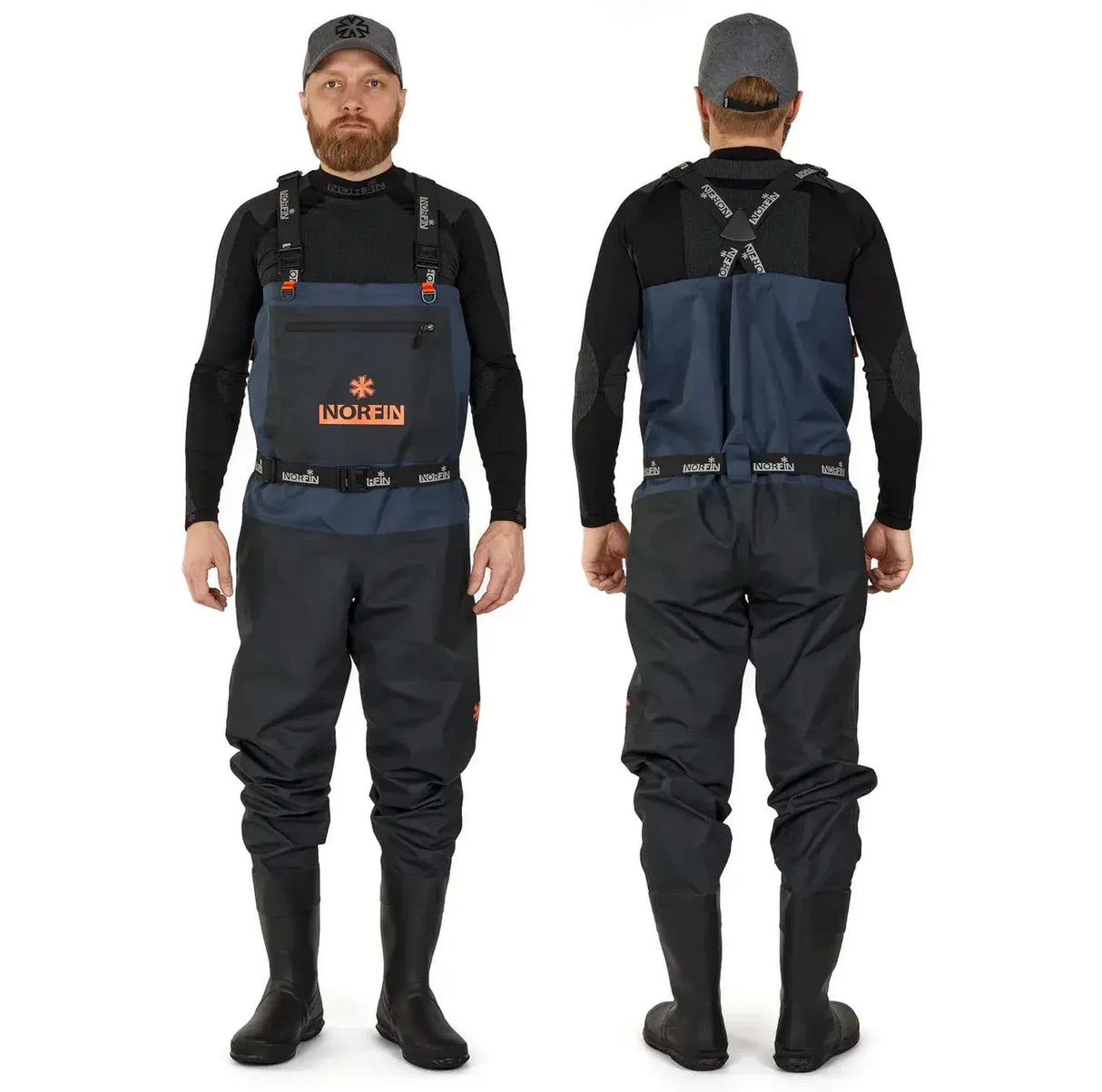 Norfin Pilot Bootfoot kahluuhousut saappailla - Happy Angler