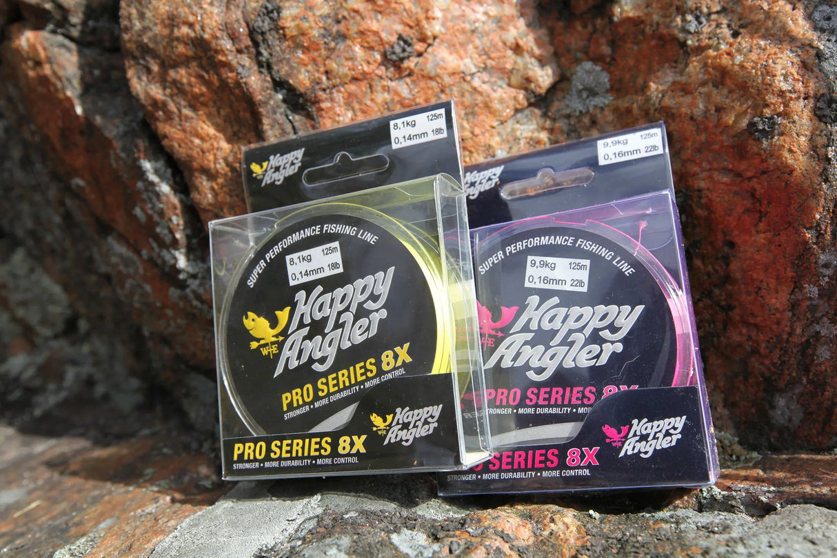 Happy Angler Pro Series 8X 125 m pinkki kuitusiima - Happy Angler
