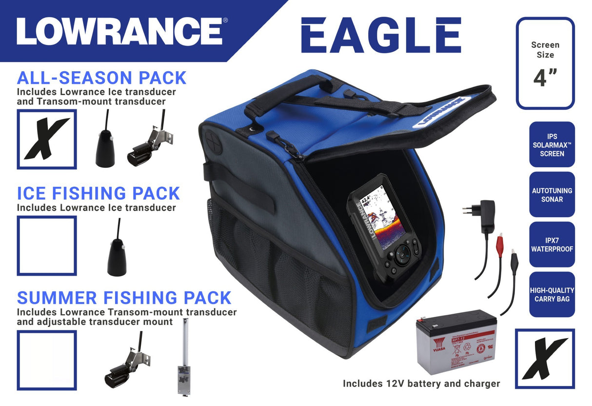 Lowrance Eagle 4X All Season kannettava kaikuluotain