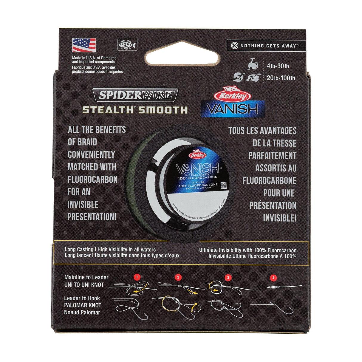 Spiderwire Stealth Smooth 8X kuitusiima 150 m + fluorocarbon - Happy Angler