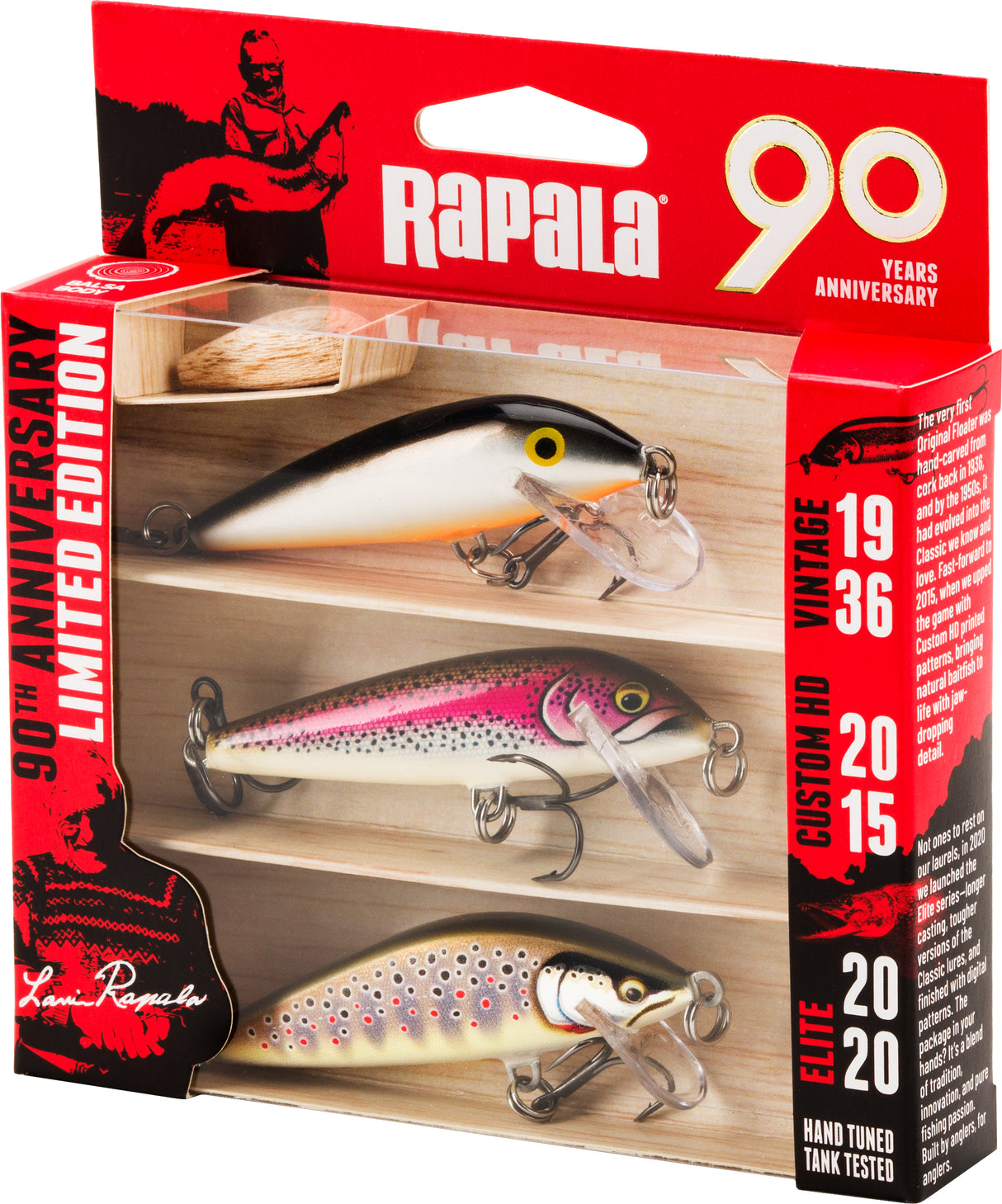 Rapala 90 år R90 Countdown Mid Naturistic wobblersortiment 3 st/pkt