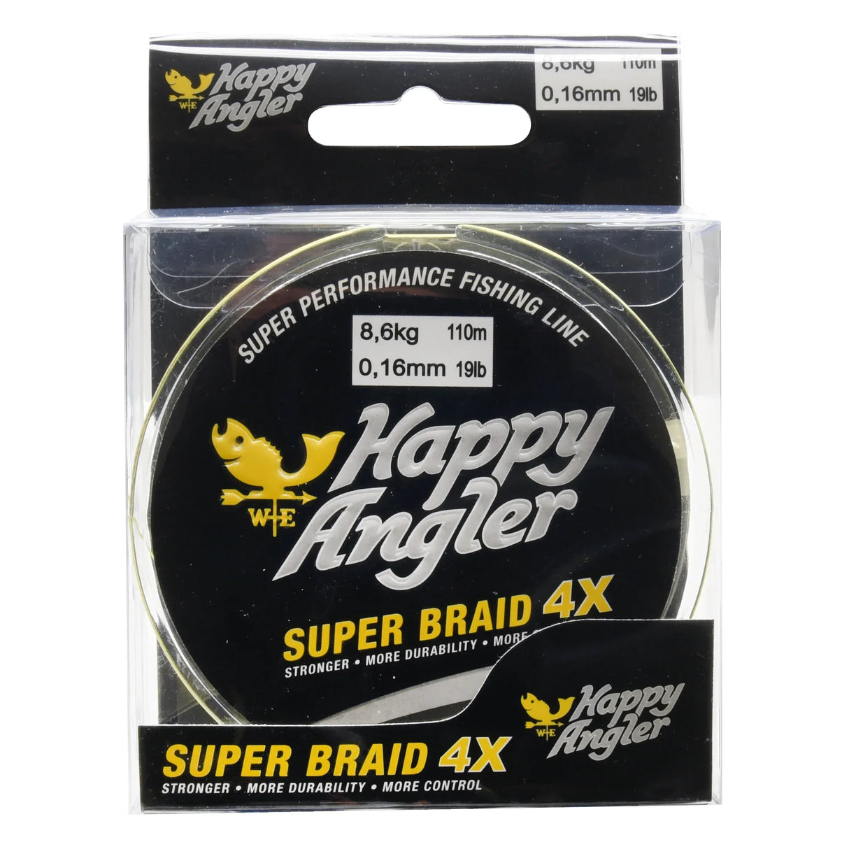 Happy Angler 4X 110 m keltainen kuitusiima - Happy Angler