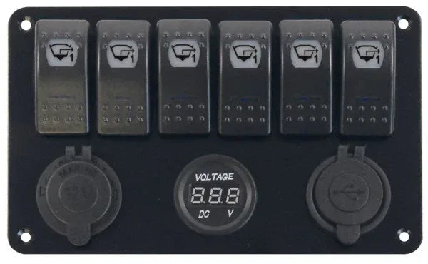 1852 Marine katkaisinpaneeli 6 kytkintä - Happy Angler