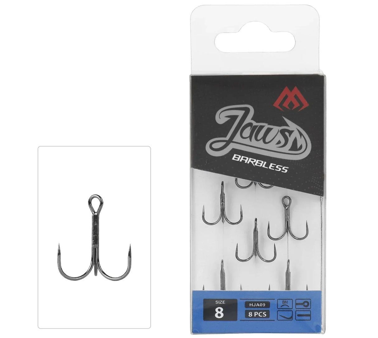 Mikado Jaws Barbless 3-haarakoukku - Happy Angler
