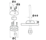 Scanstrut Deckseal Small-A kaapelin läpivienti teräs