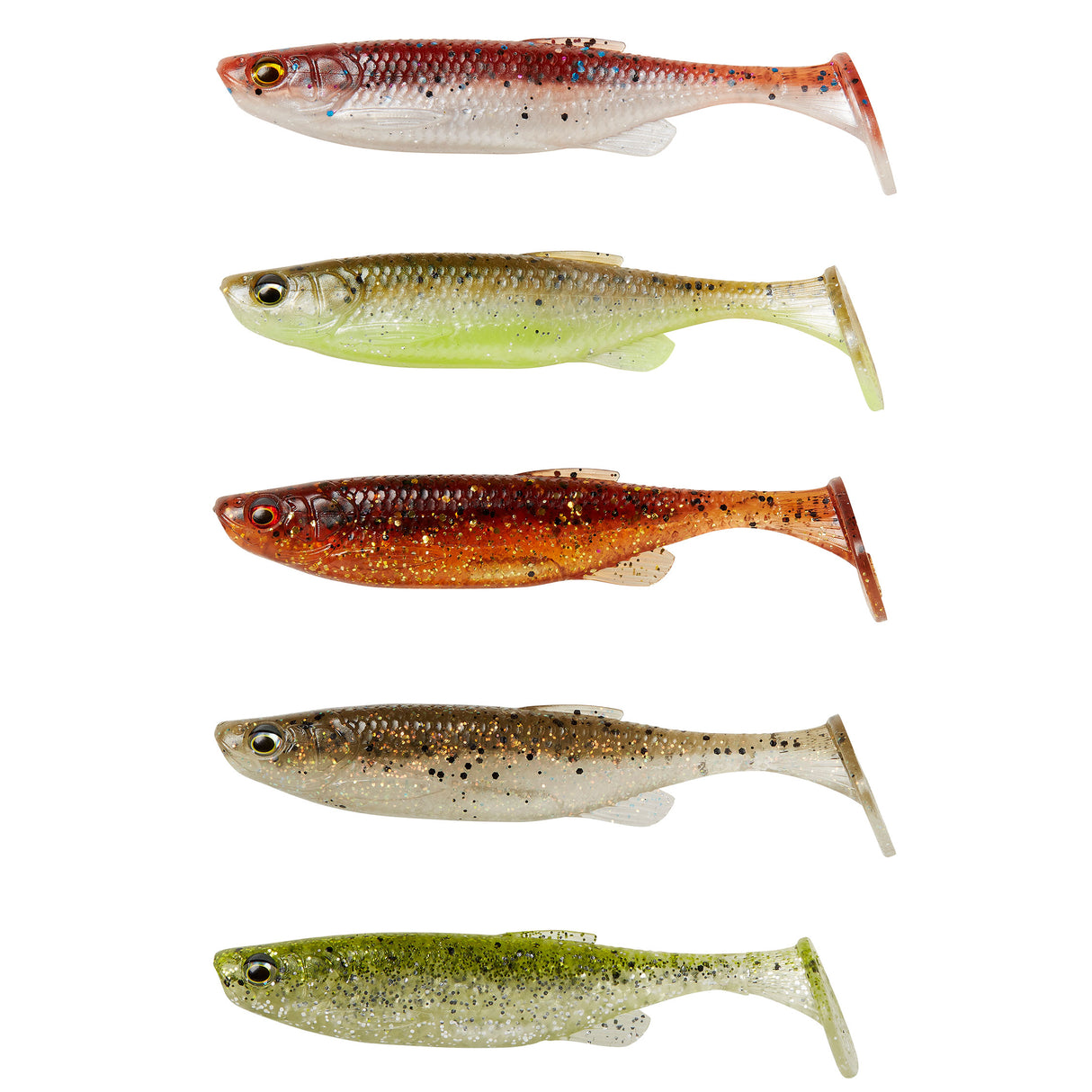 Savage Gear Fat Minnow T-Tail 10,5 cm Clear Water Mix jigi 5 kpl/pkt