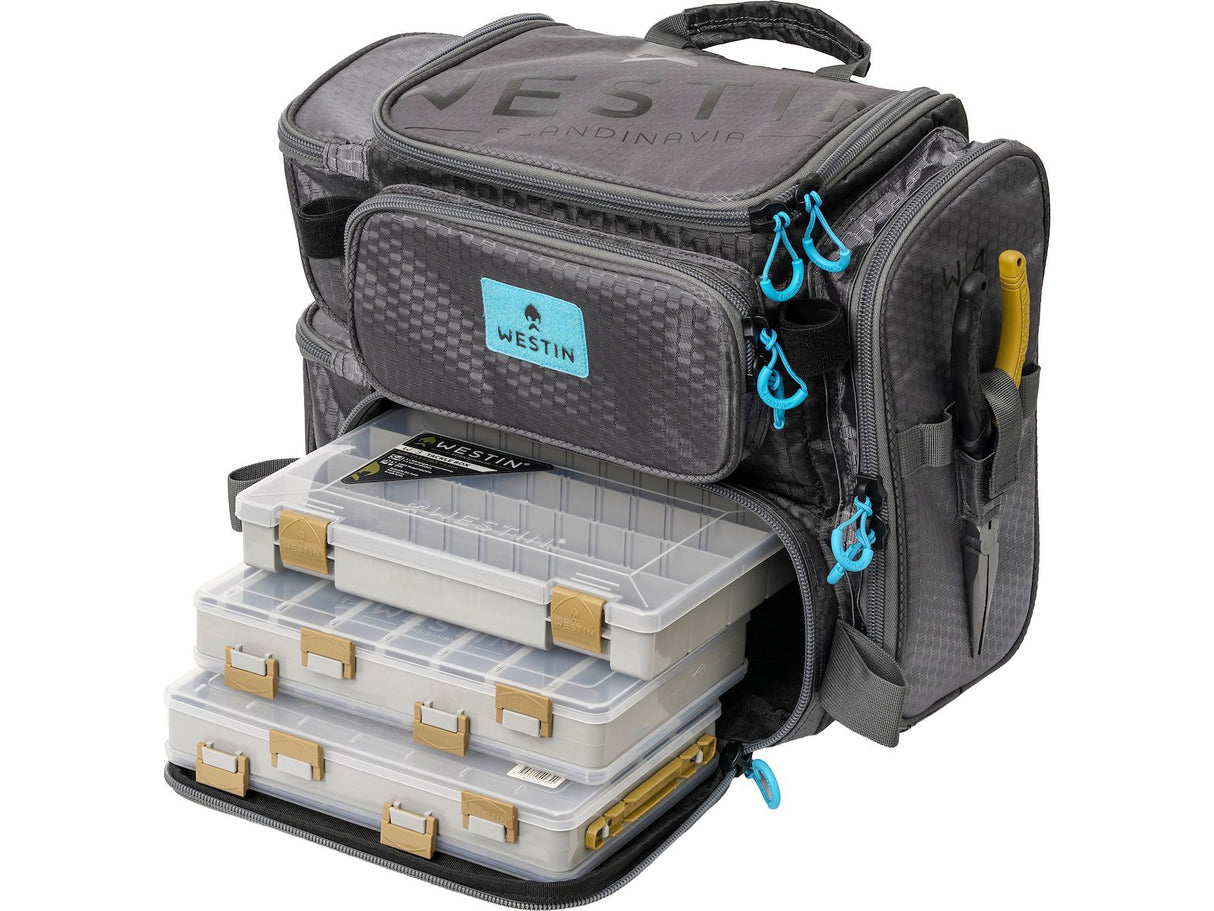 Westin W4 HD Rucksack fiskeryggsäck + 3 askar