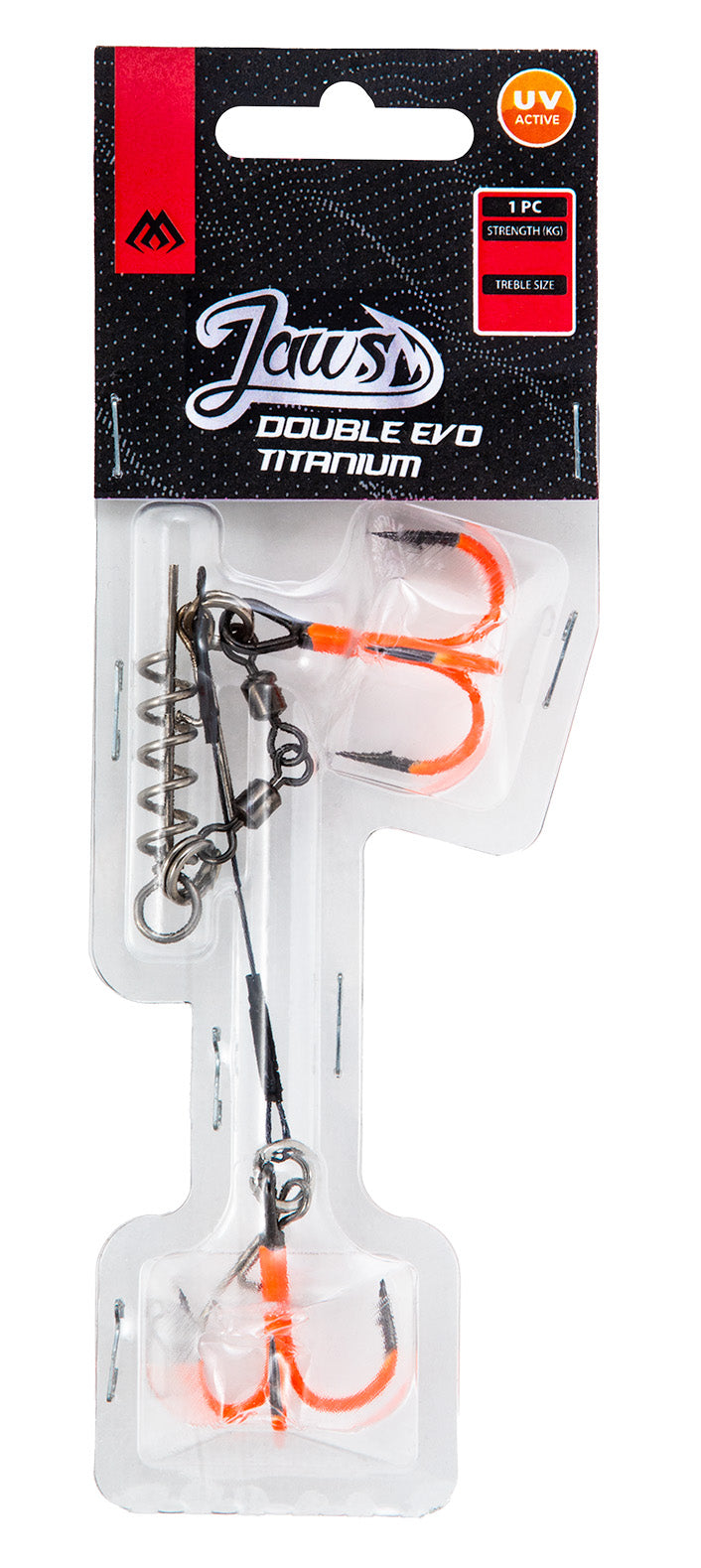 Mikado Jaws Double EVO Titanium UV färdig stinger rigg