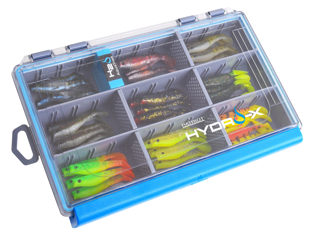 Patriot Baitfish Flex 7,5 cm jigilajitelma 36 kpl + Patriot Hydro-X vieherasia