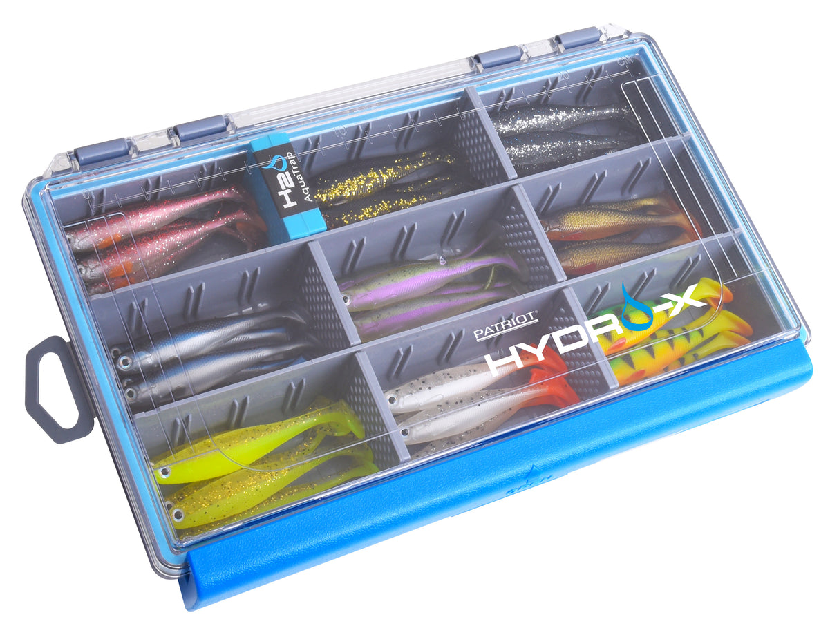 Patriot Baitfish Slim 7,5 cm jiggsortiment 45 st + Patriot Hydro-X betesask