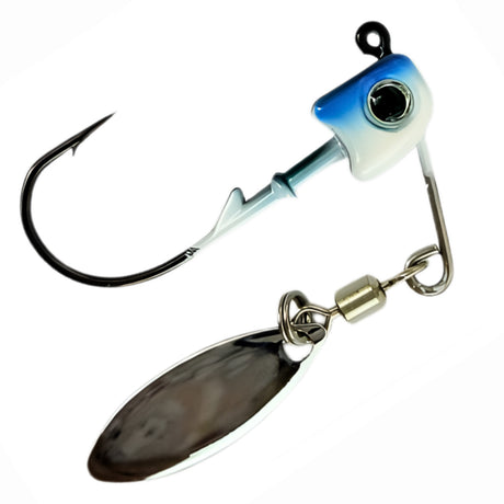 Blackfin Ghosty Underspin 8,5 g jiggskalle med spinnarblad