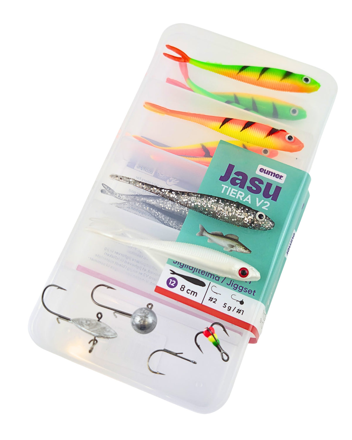 Jasu Tiera V2 8 cm jigilajitelma 12 kpl + jigipäät