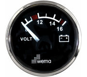 Wema voltmätare 12V svart RST