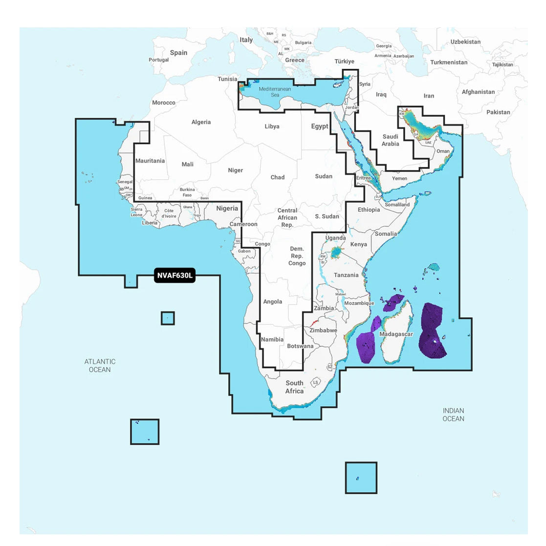 Garmin Navionics Vision+ NVAF630L Afrika och Mellanöstern sjökort