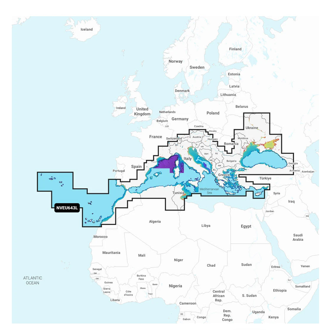 Garmin Navionics Vision+ NVEU643L Medelhavet och Svarta havet sjökort