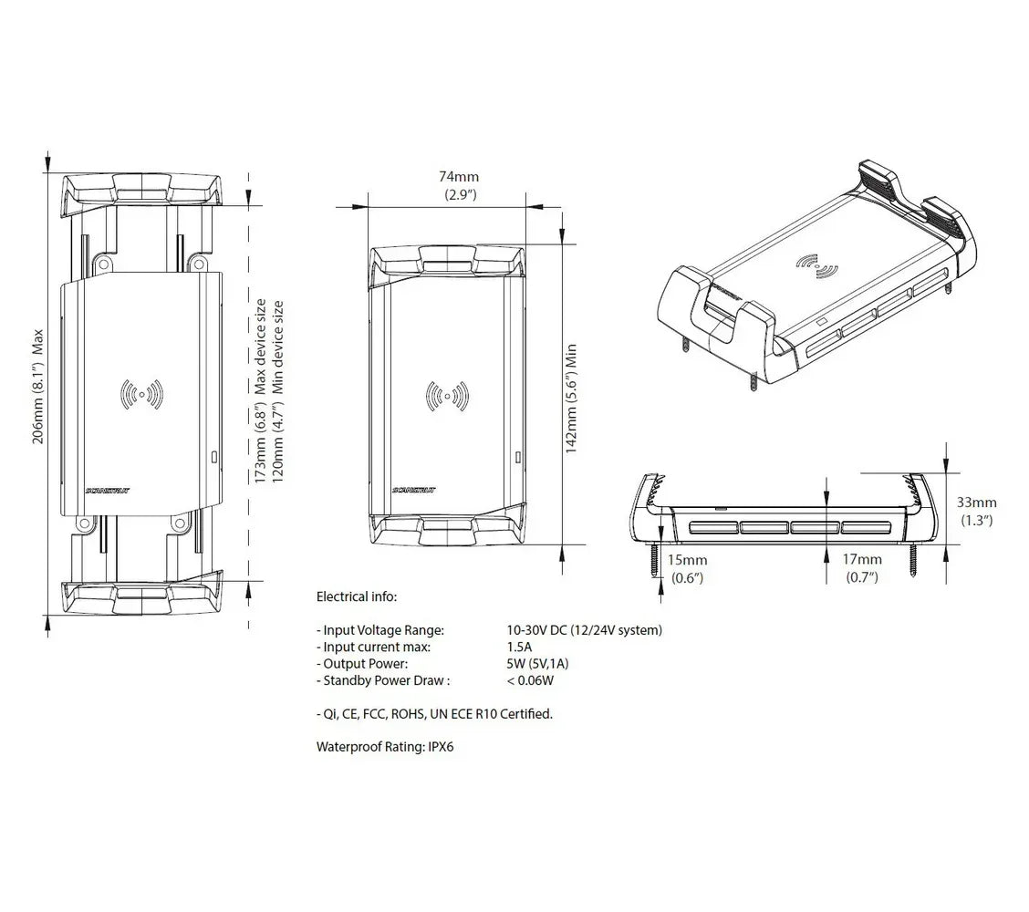 Scanstrut ROKK Wireless Active langaton latausteline - Happy Angler