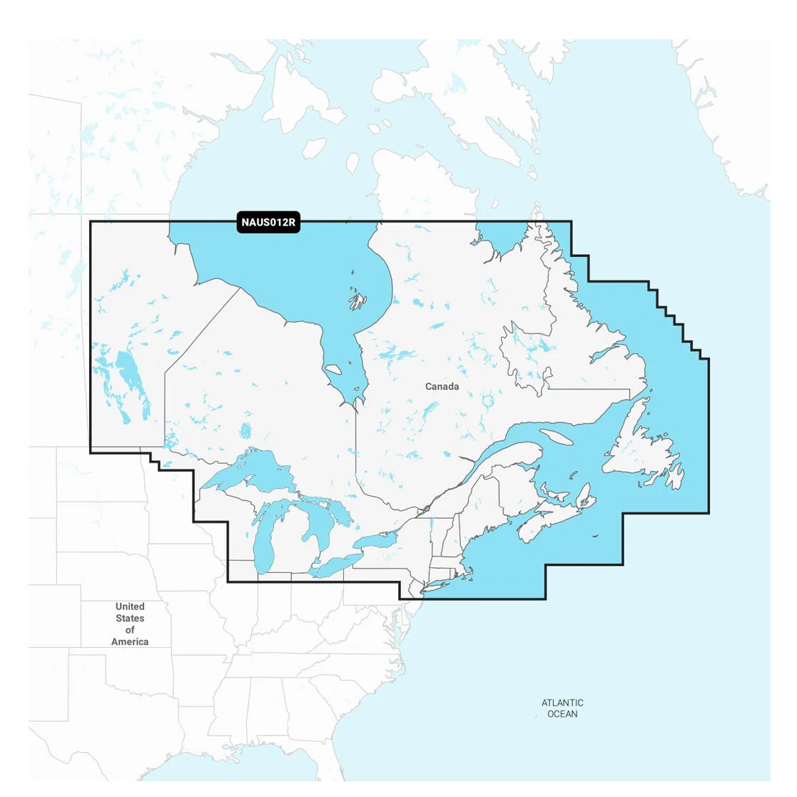 Navionics+ NAUS012R Östra Kanada och de Stora sjöarna  sjökort