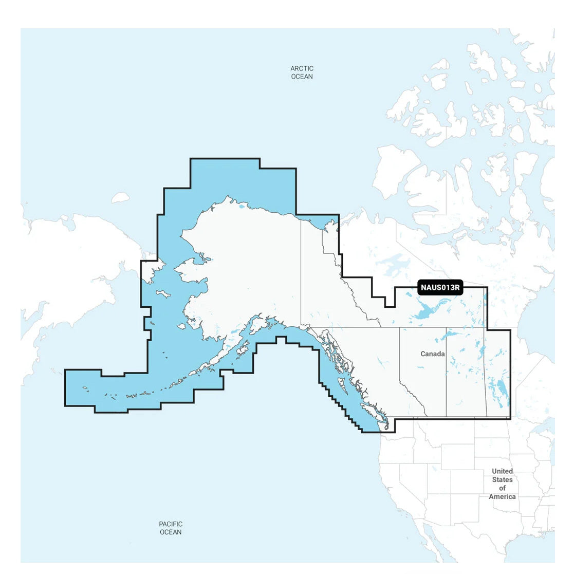 Navionics+ NAUS013R Västra Kanada och Alaska sjökort