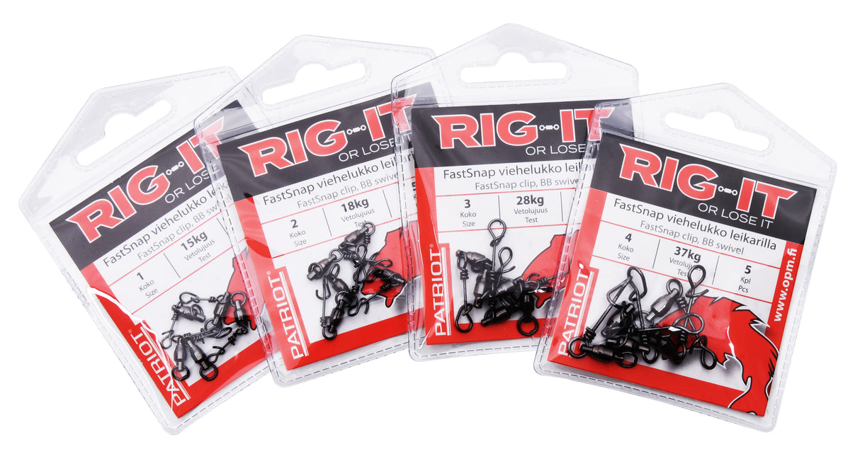 Patriot Rig-It FastSnap beteslås med kullagerslekande 5 st/pkt