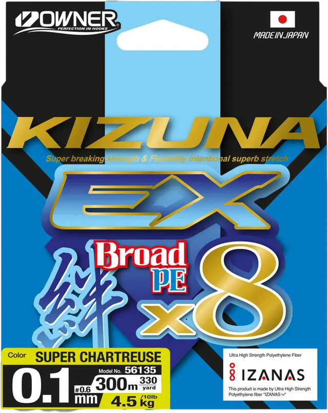 Owner SuperKizuna EX Chartreuse 150 m kuitusiima - Happy Angler