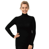 North Outdoor Active merinovilla 210 naisten aluskerraston paita, musta - Happy Angler