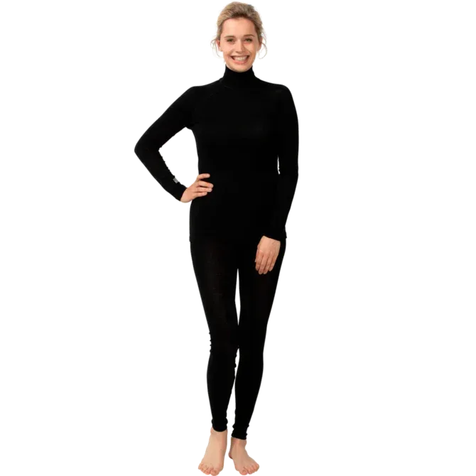 North Outdoor Active merinovilla 210 naisten aluskerraston paita, musta - Happy Angler