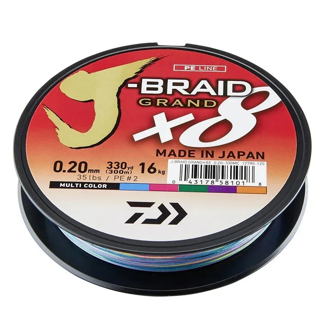 Daiwa J-Braid Grand X8 multicolor 300 m kuitusiima - Happy Angler