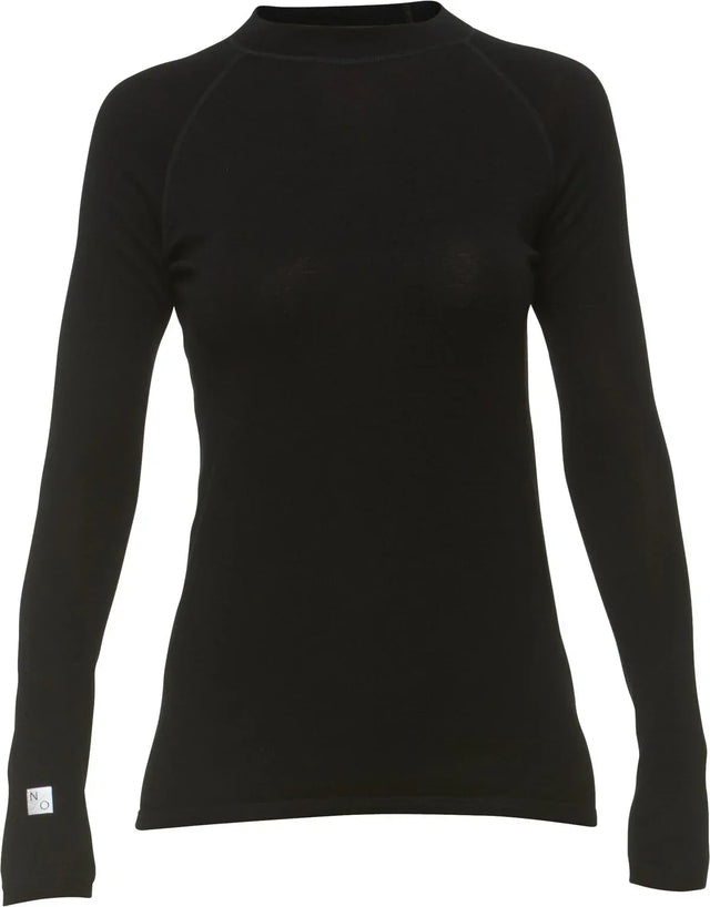 North Outdoor Active merinovilla 210 naisten aluskerraston paita, musta - Happy Angler