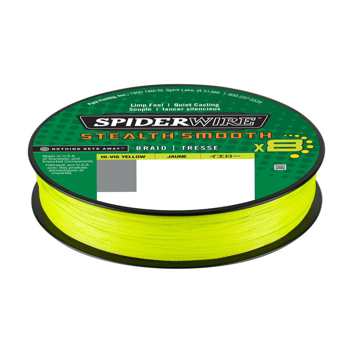Spiderwire Smooth 8 keltainen 150 m kuitusiima - Happy Angler